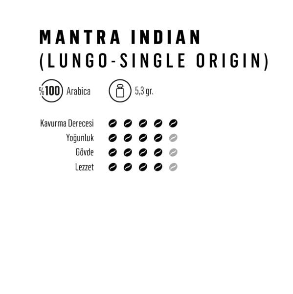 Coffee La Viva Mantra Indian Kapsül Kahve Nespresso Uyumlu 30x5,3 gr (6x30 1 Koli)