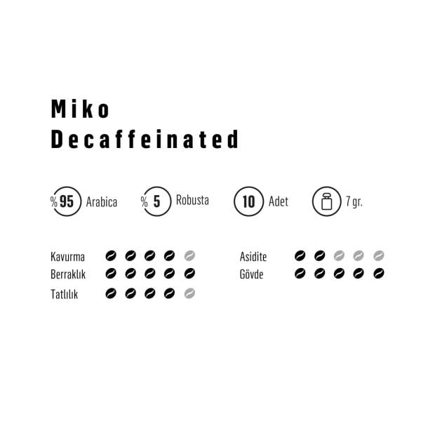 Miko Decaffeinated Kafeinsiz Pratik Filtre Kahve 10'lu