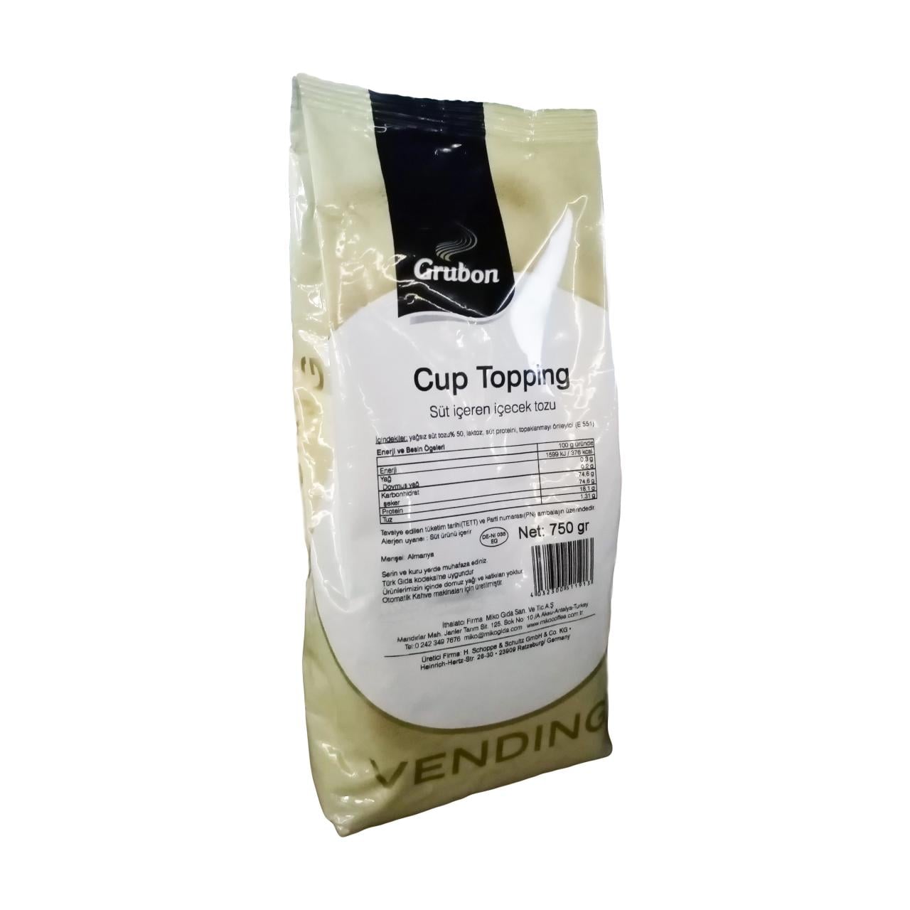 Grubon Kahve Kreması Cup Topping Yağsız Süt Tozu 750 Gr