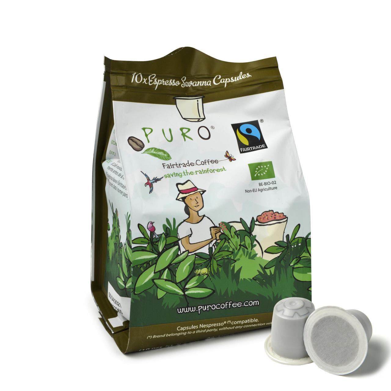 PURO Savanna Nespresso Uyumlu Organik Kapsül Kahve 10x5,2 gr