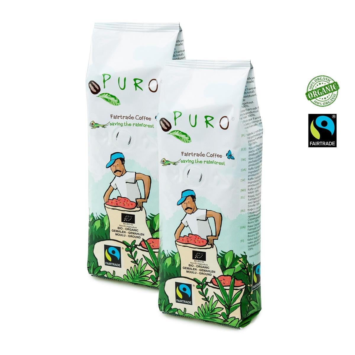 Puro Fairtrade Ground Bio Organik Filtre Kahve 500 Gr (2x250 gr)